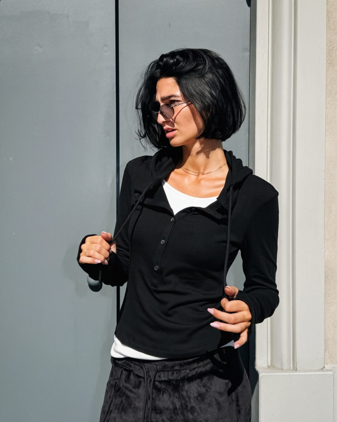 OF - LUMINA Maglia Timo bicolor nero bianco