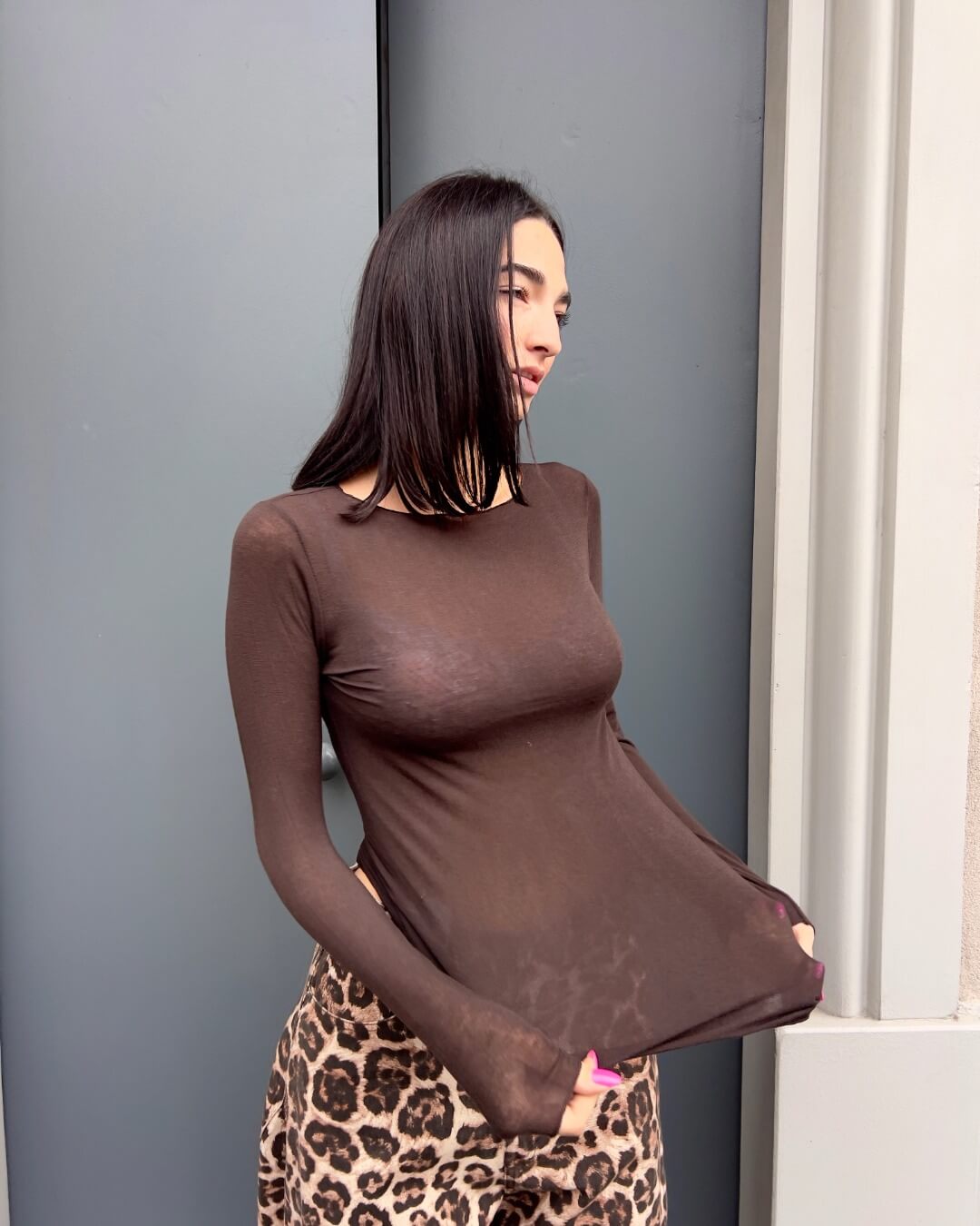 OF - Maglia Hela marrone cashmere ultralight