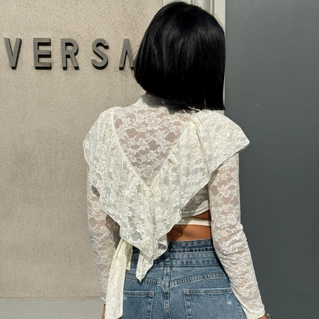OF - Maglia Clelia pizzo avorio