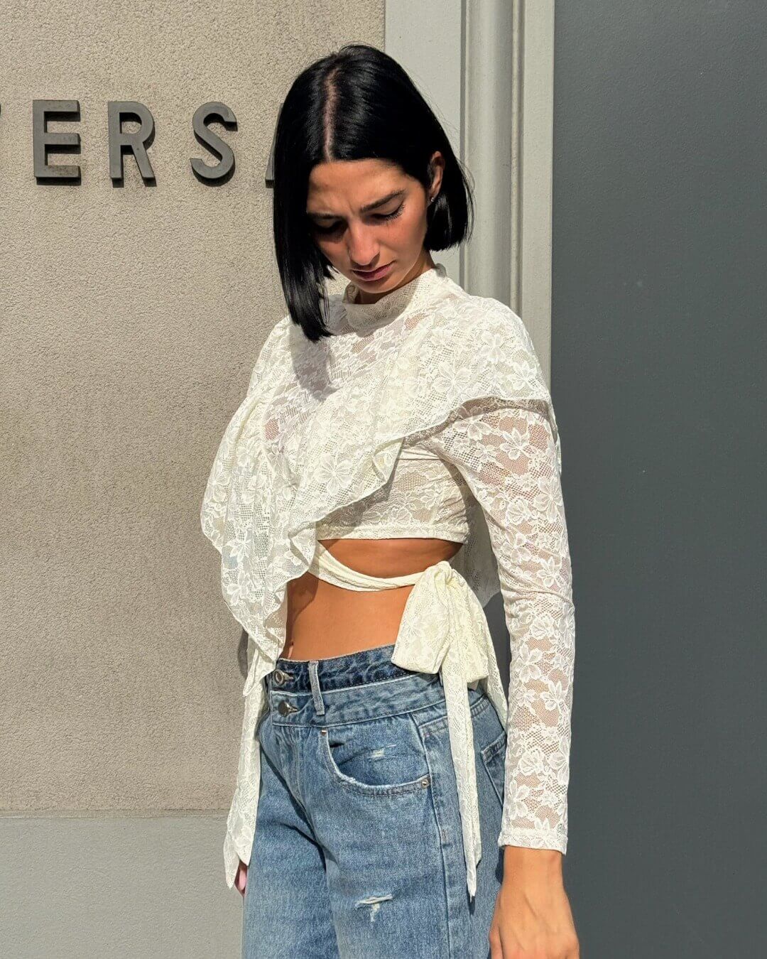 OF - Maglia Clelia pizzo avorio