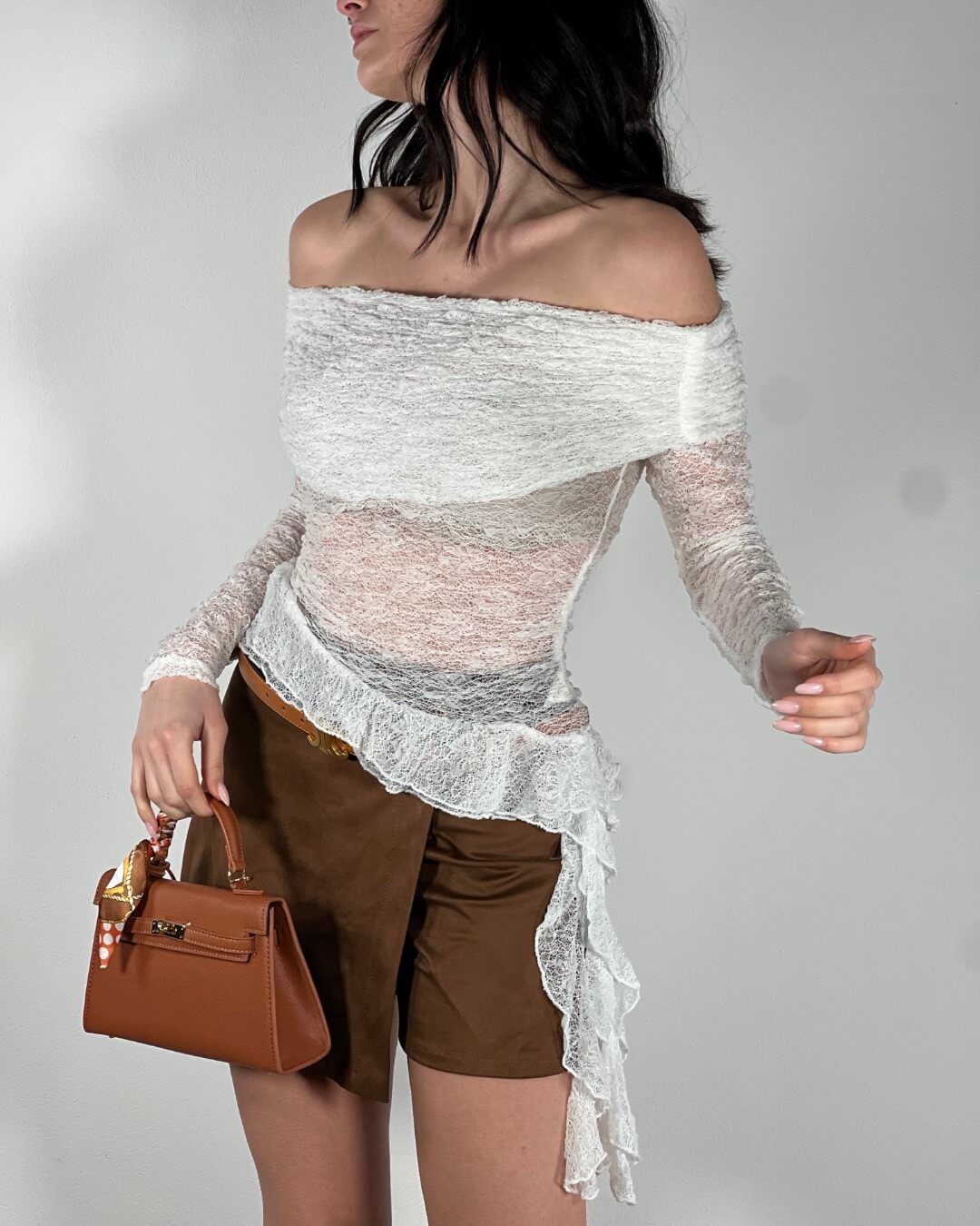 OF - Maglia Clea pizzo bianco