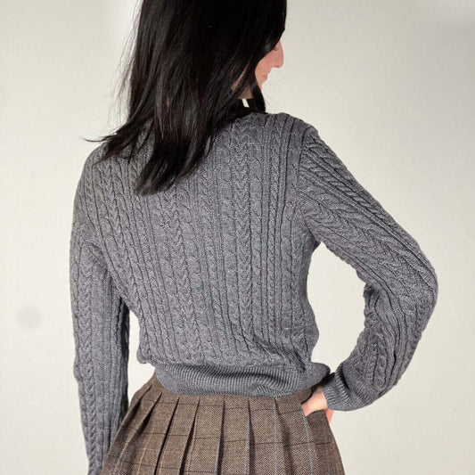 OF - ODI ET AMO Maglione Lumiere grigio con strass