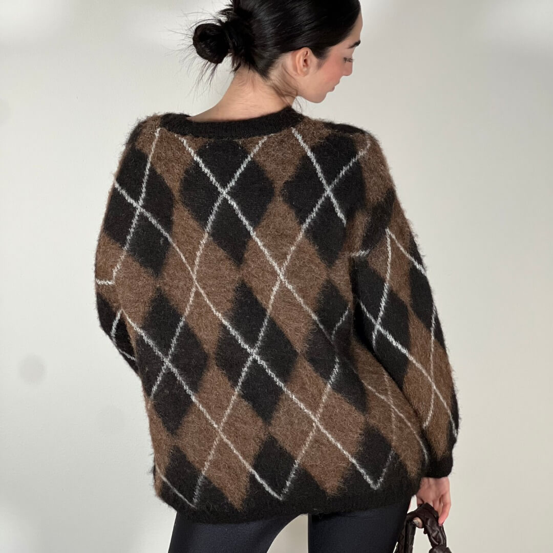 LM - Maglione Ron quadri choco