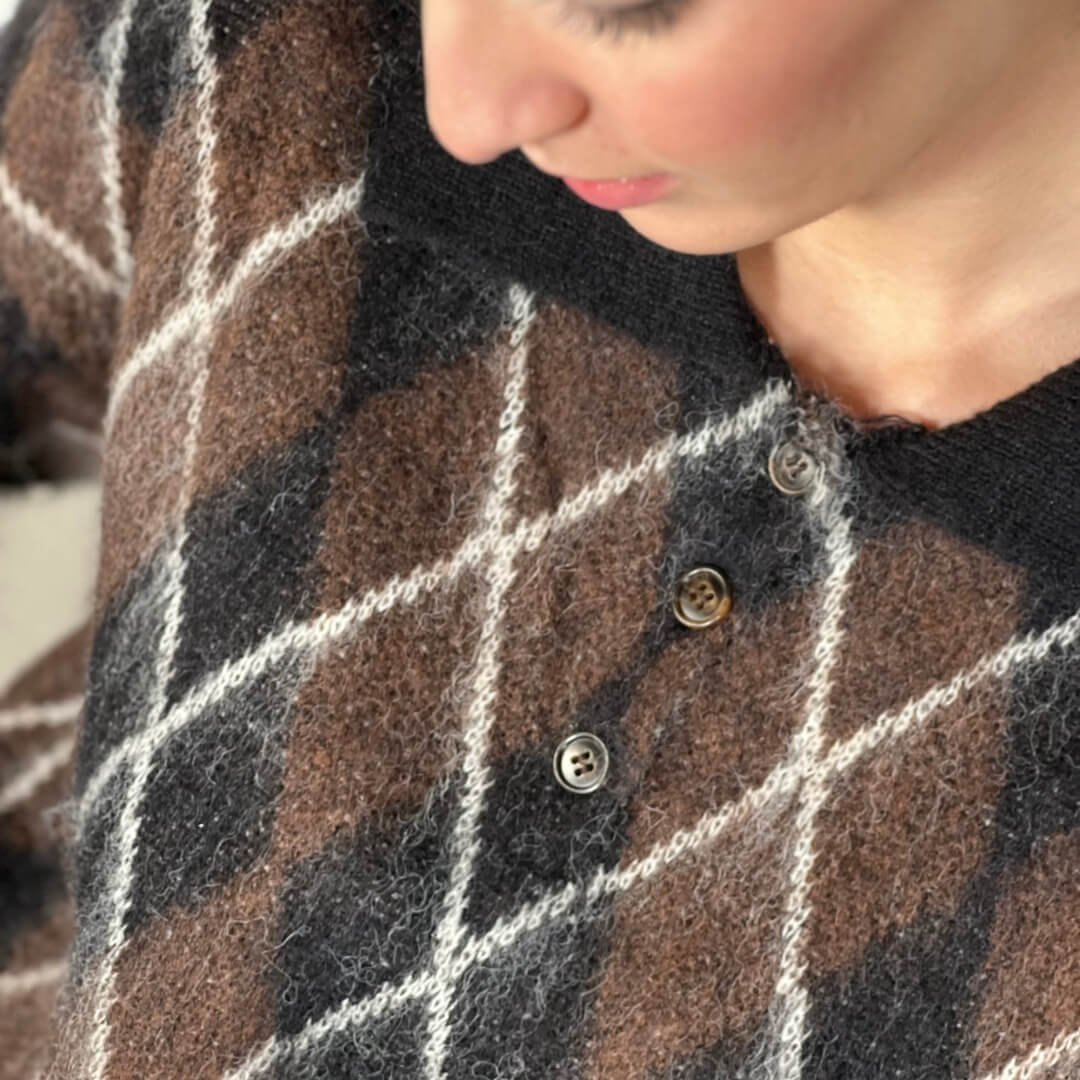 OF - Maglione Vicky quadri choco