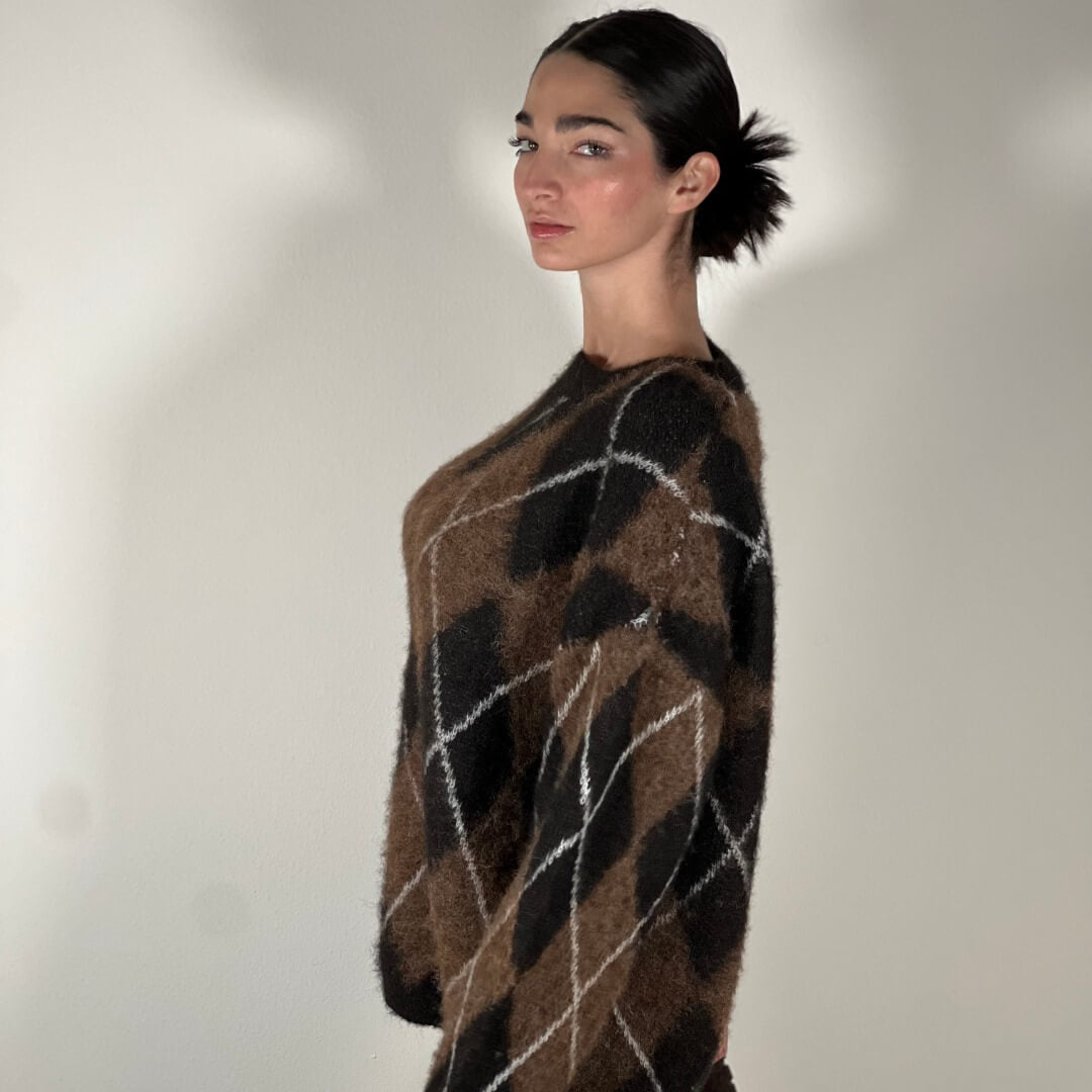 OF - Maglione Ron quadri choco