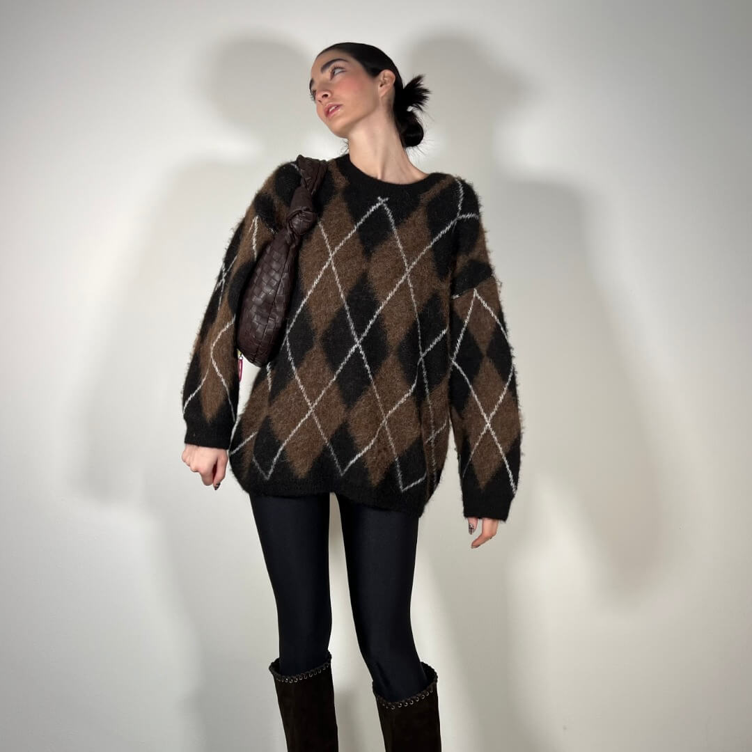 OF - Maglione Ron quadri choco