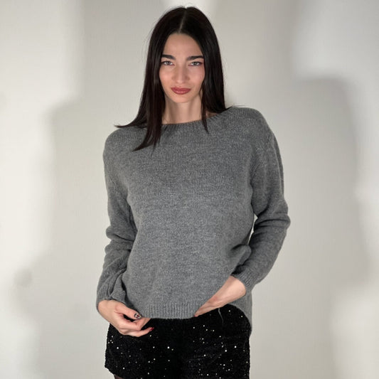 OF - Maglione Jennifer grigio con fiocchi