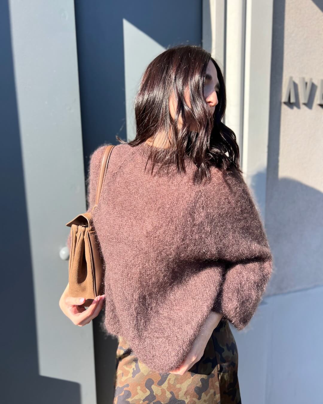 OF - Maglione Asy mohair girocollo marrone