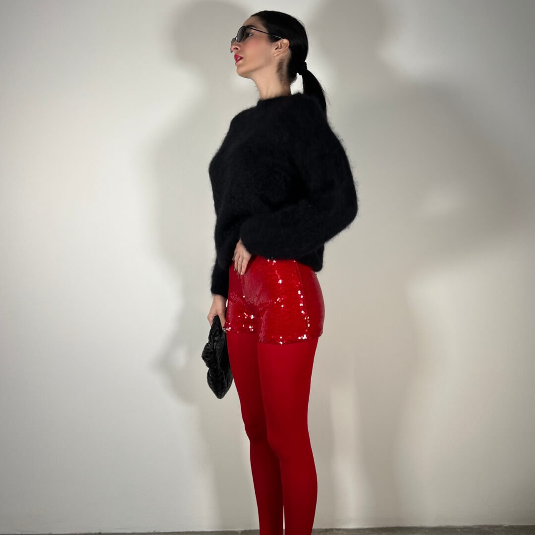 OF - Maglione Perla mohair nero