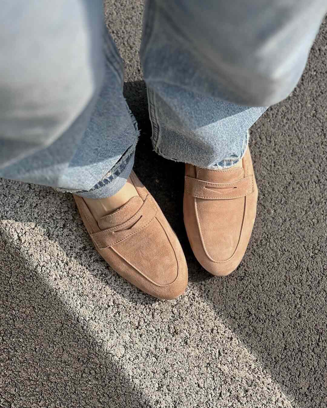 OF - Mocassino Morgana suede mandorla