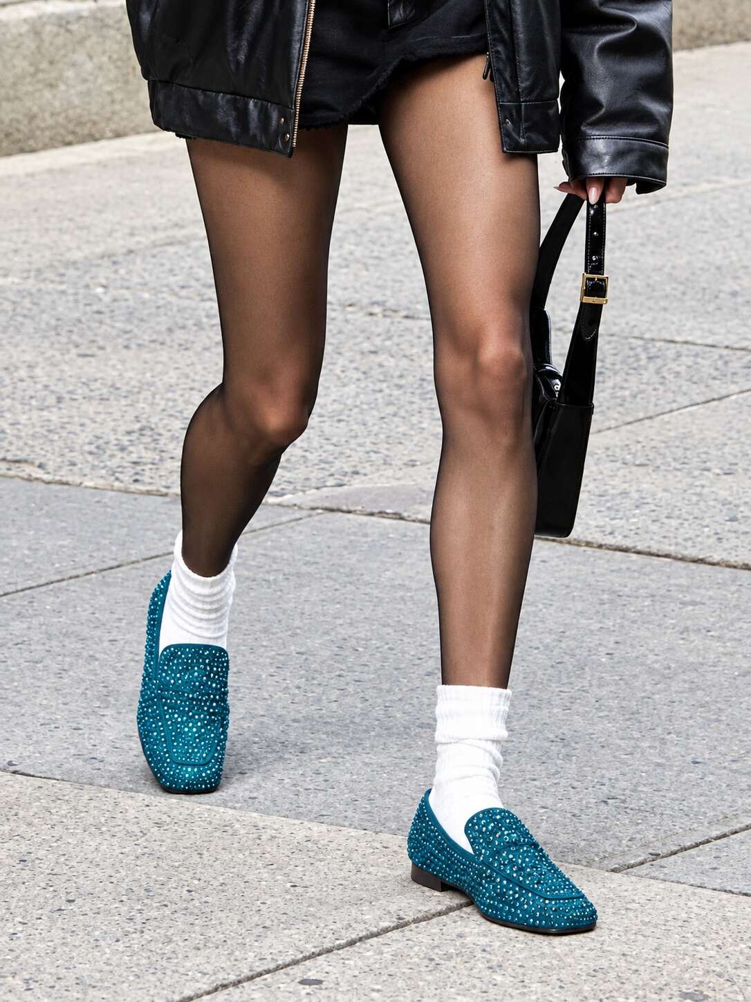 OF - Mocassino Atena strass turquoise