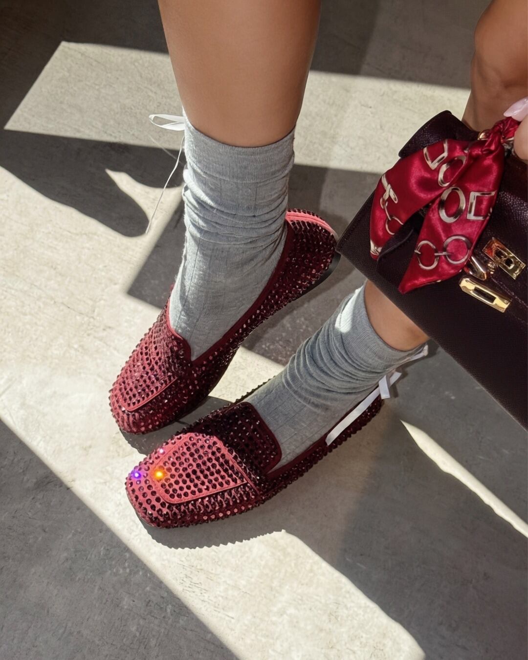 OF - Mocassino Atena strass wine