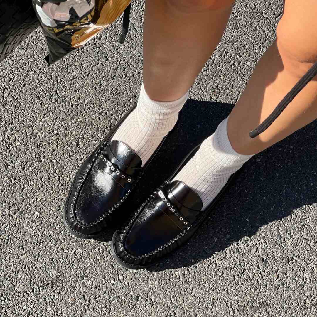 OF - Mocassino Leorio nero con fiocchetto