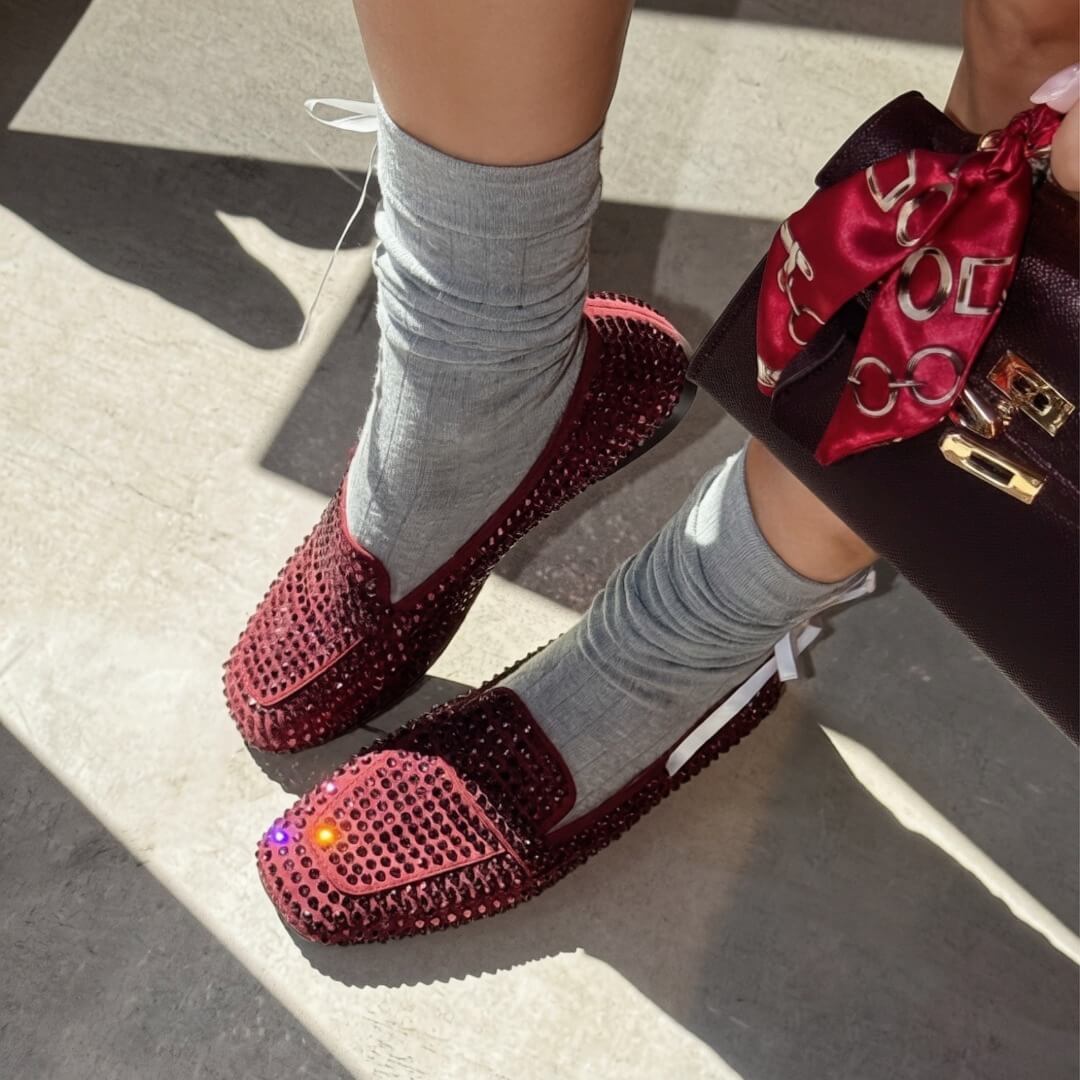 OF - Mocassino Atena strass wine