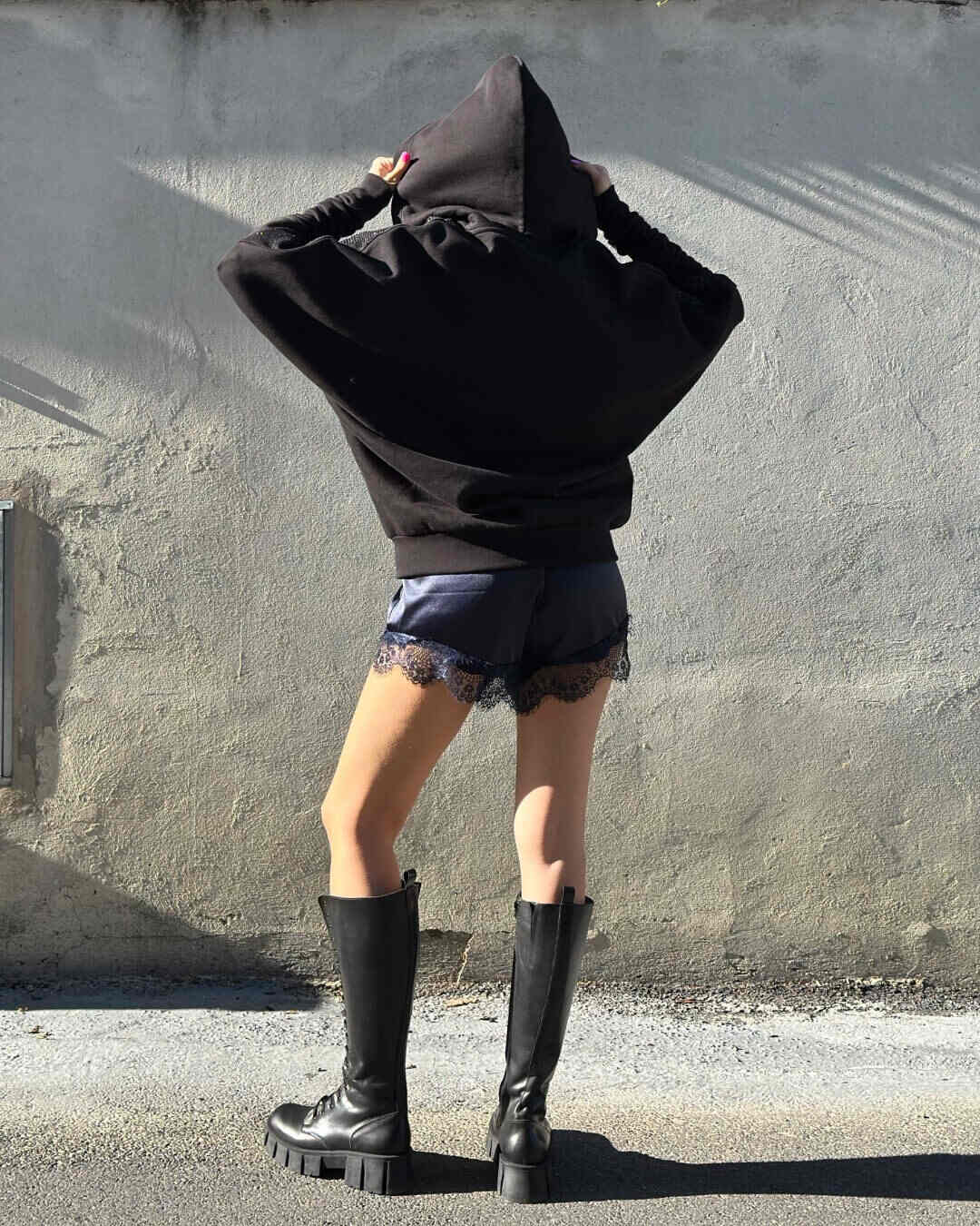 OF - ODI ET AMO Felpa Ren strass blu/nero