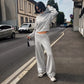 OF - ODI ET AMO Pantalone Oskar felpa grigio con strass