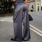 LM - LUMINA Pantalone Dean satin grigio