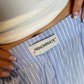OF - Hinnominate Pantalone dritto rigato in cotone azzurro