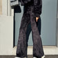 OF - Hinnominate Pantalone flare ciniglia nero