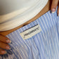 OF - Hinnominate Pantalone dritto rigato in cotone azzurro