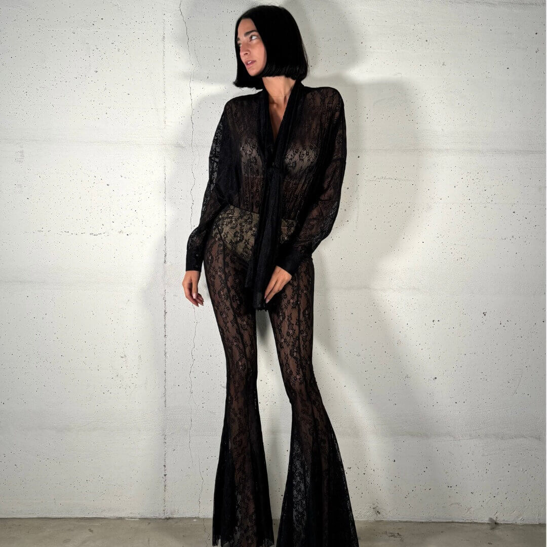 OF - ODI ODI Pantalone Olgiate pizzo nero