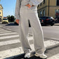 OF - ODI ET AMO Pantalone Oskar felpa grigio con strass