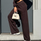 OF - Hinnominate pantalone palazzo viscosa marrone