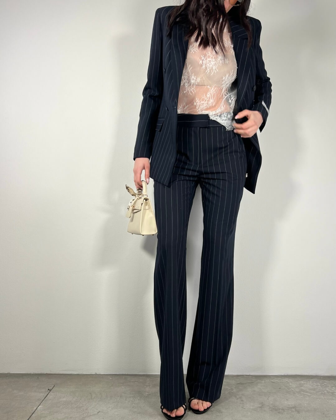 OF - Hinnominate Pantalone gessato asciutto blu