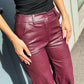 OF - Pantalone Ultimus ecopelle croco bordeaux