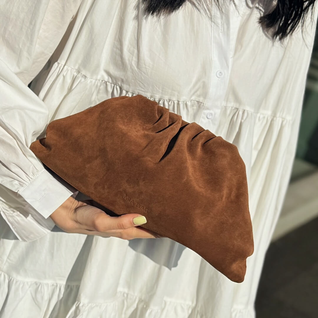 OF - MIA BAG Pochette camoscio cuoio