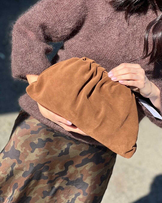 OF - MIA BAG Pochette camoscio cuoio