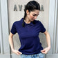 LM - Polo Kirby blu con strass