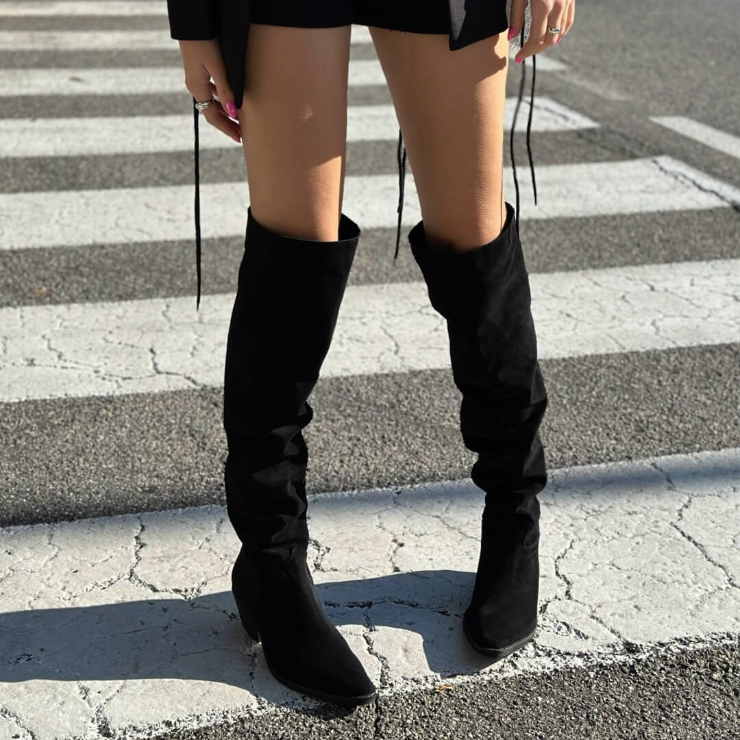 OF - Stivale Alyssa suede nero