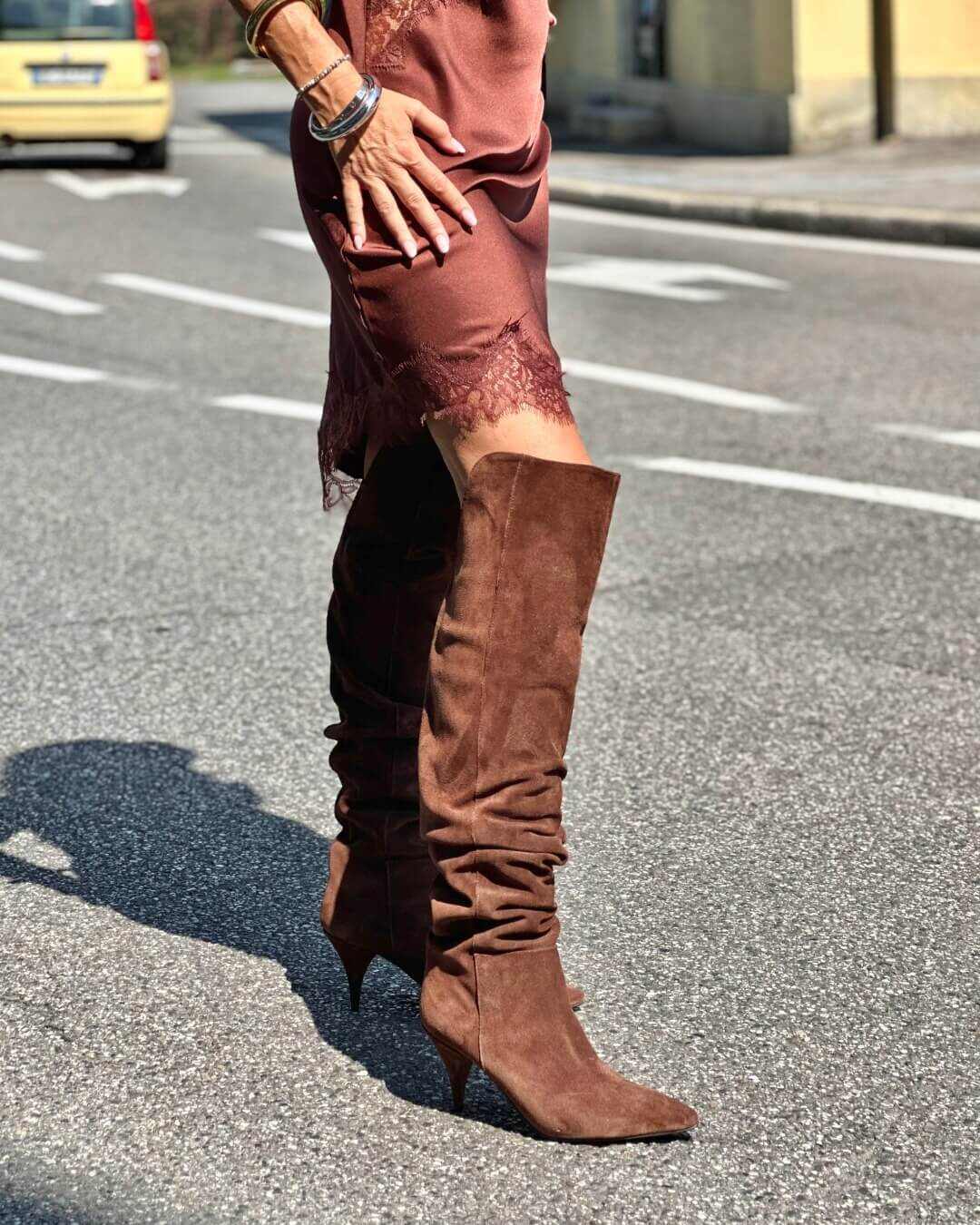 OF - Stivale Summer testa di moro con tacco