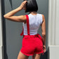 OF - Salopette Strawberry rosso