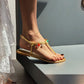 OF - Sandalo basso Allegra infradito gold con charms