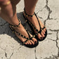 OF - Sandalo basso Chris camoscio nero con borchie