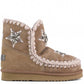 MOU Eskimo wool stars rhinestones pink brown
