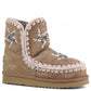 LM - MOU Eskimo wool stars rhinestones pink brown
