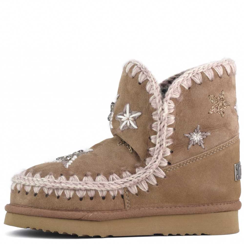 LM - MOU Eskimo wool stars rhinestones pink brown
