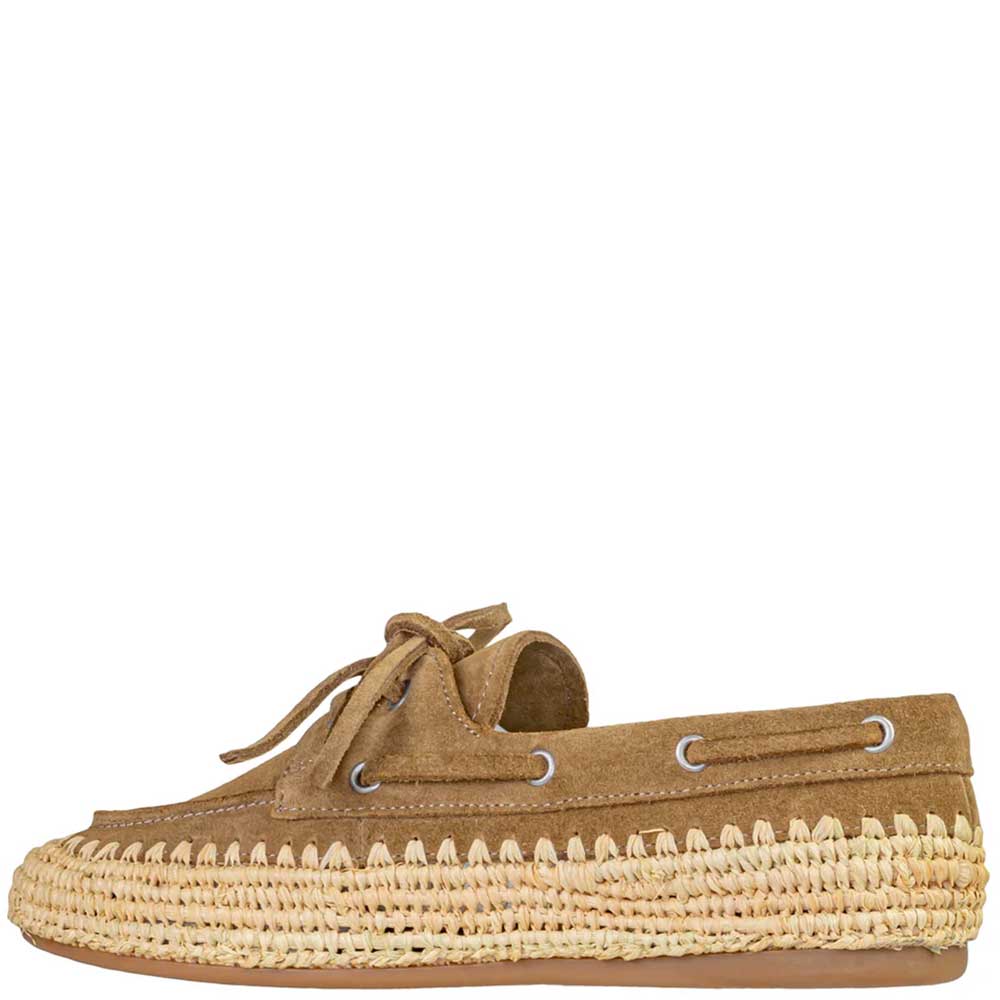 LM - Mocassino Maxi taupe e raffia