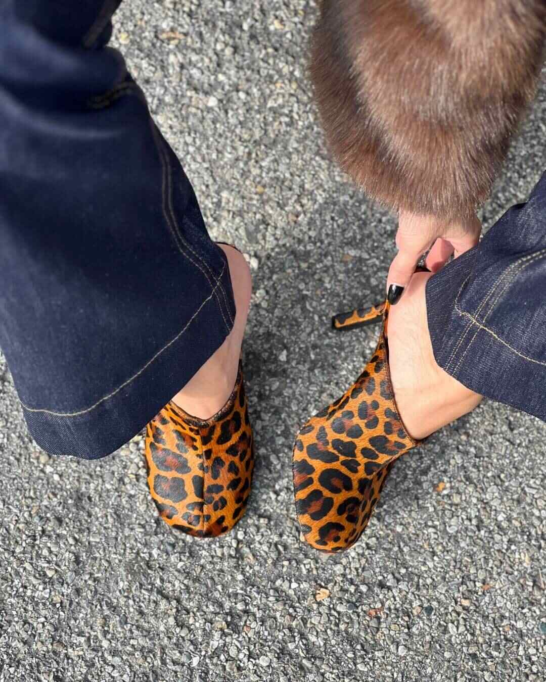 OF - Schutz Sabot Aidon leopard brown