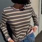 LUMINA T-shirt Shea bicolor righe rosa e grigio