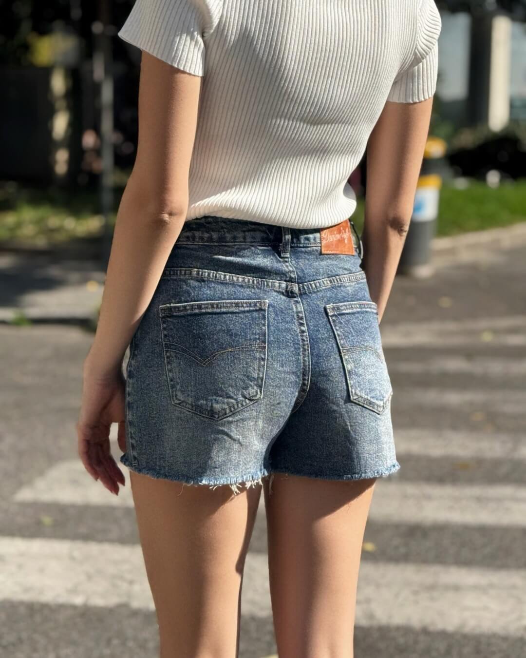 Shorts Terry denim blue