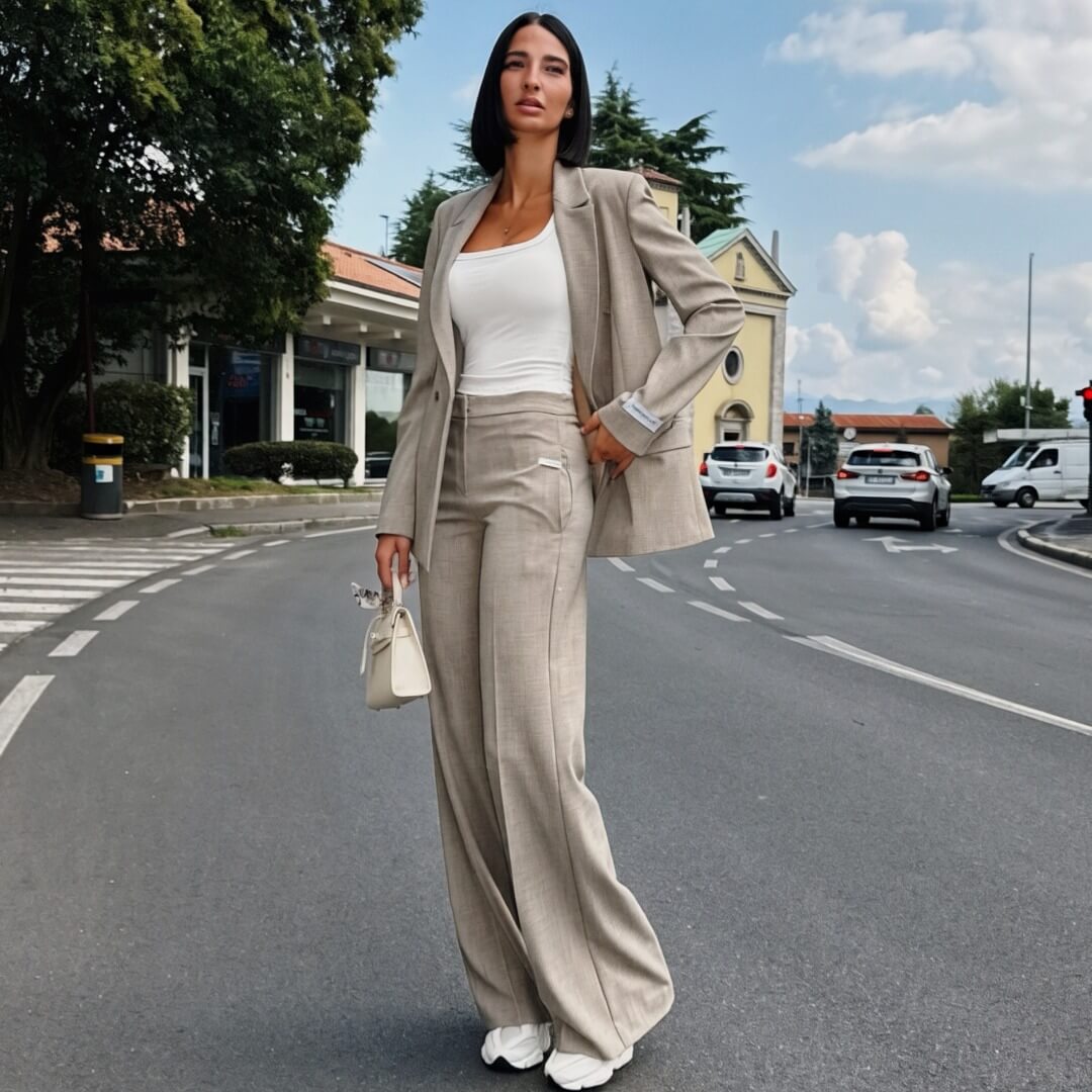 Hinnominate Blazer doppiopetto poliviscosa beige