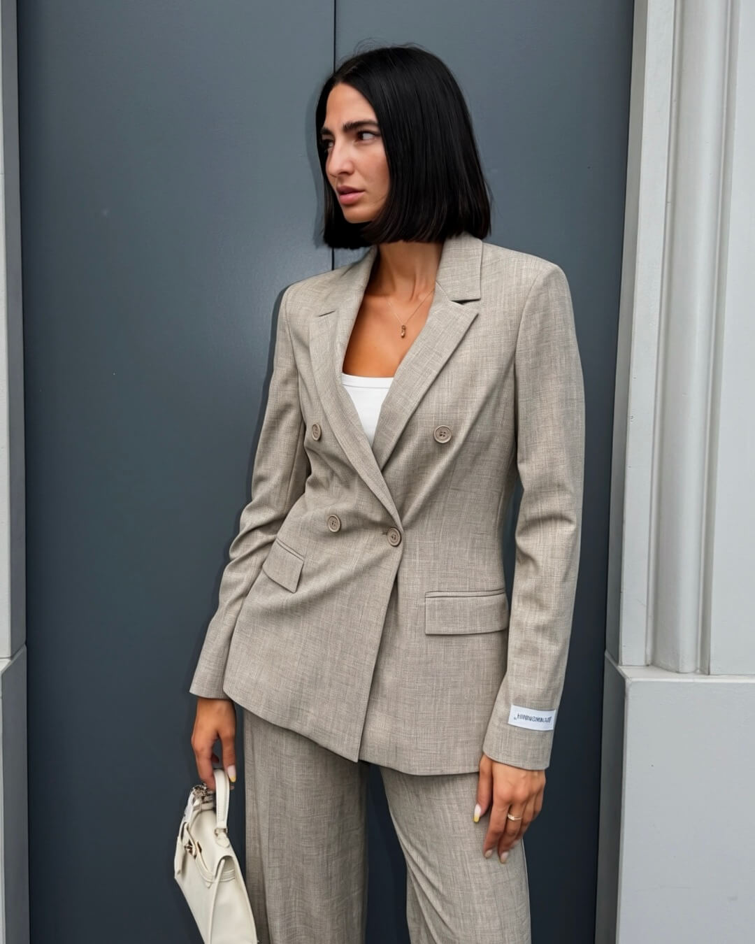Hinnominate Blazer doppiopetto poliviscosa beige