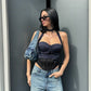 Corsetto Freya gessato blu