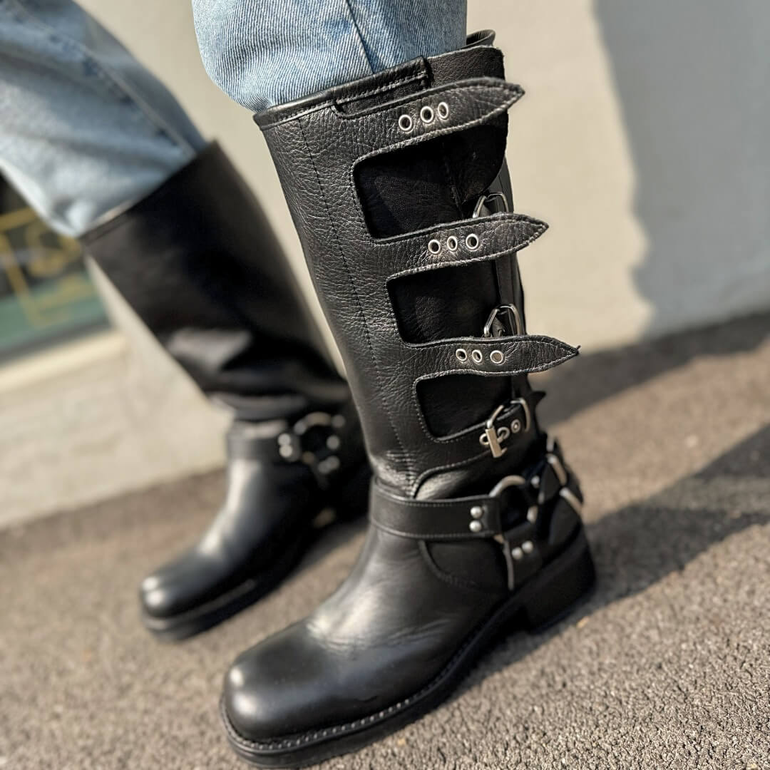 OF - Biker Dua nero con fibbie