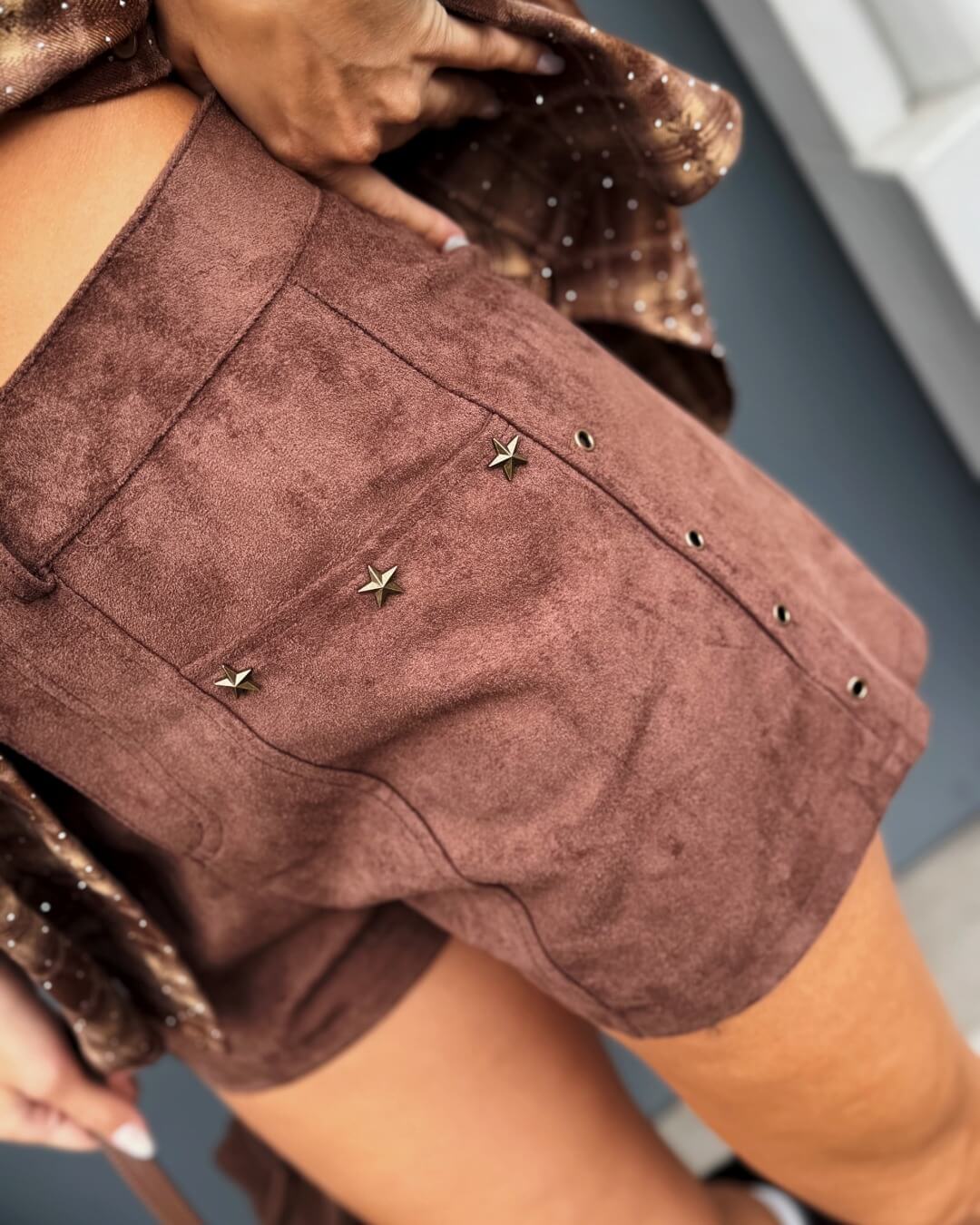 OF - Shorts Hontas ecosuede marrone