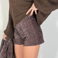 LM - Shorts Milla paillettes marrone